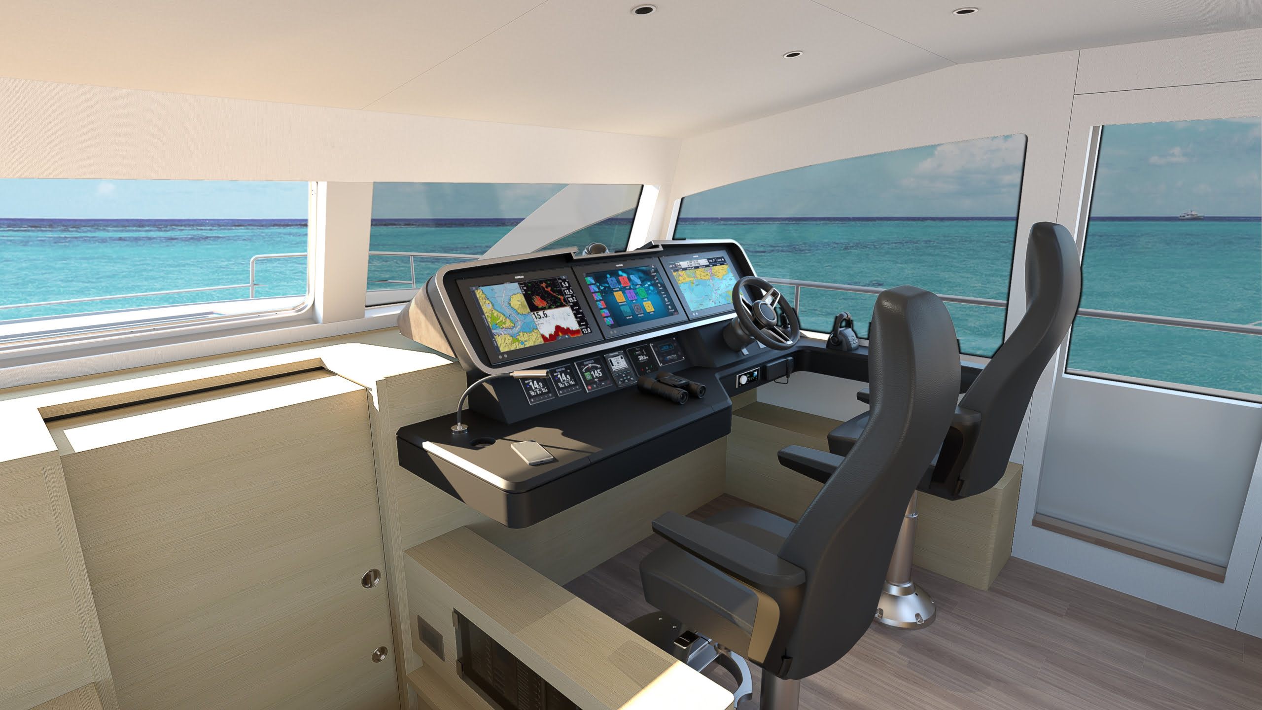 Xquisite X60 Interior Design Light Oak Helm View